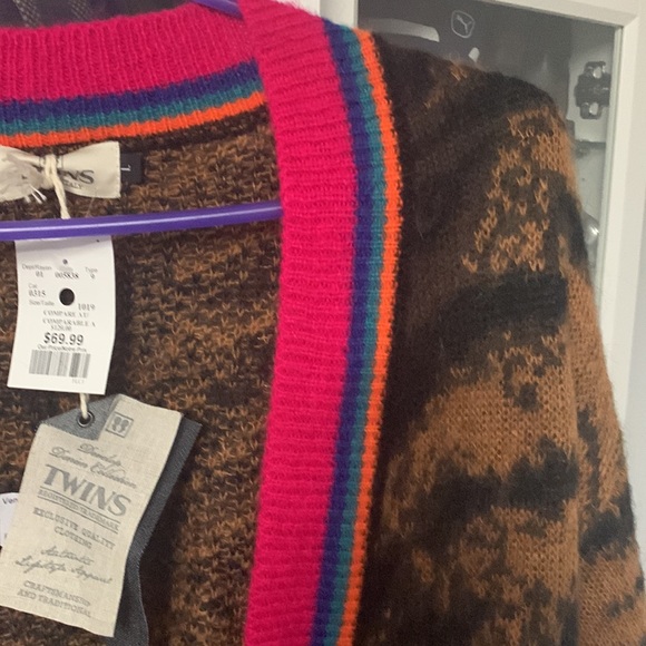 Long animal print sweater cardigan - Picture 3 of 4